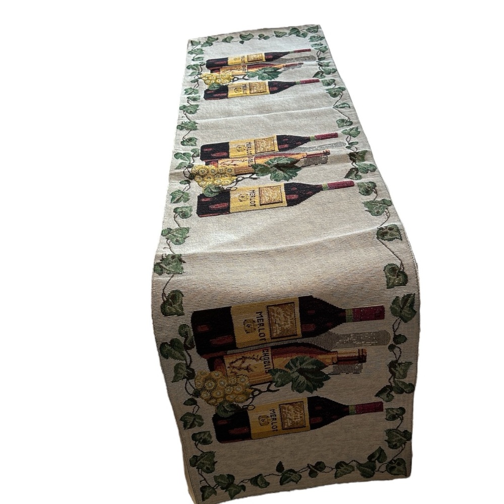 Wine tapestry table runner